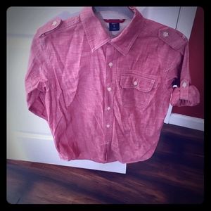 Big boys red chambray button down shirt